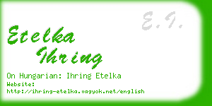 etelka ihring business card